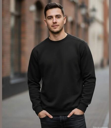 CHALLENGER E213 — Sweat col rond noir : l'incontournable confort et résistance