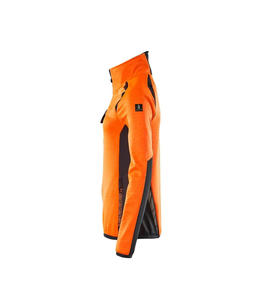 Pull Motif/style Deux Tons Accelerate Safe Femme Orange Fluo Bleu Marine Foncé Mascot-3