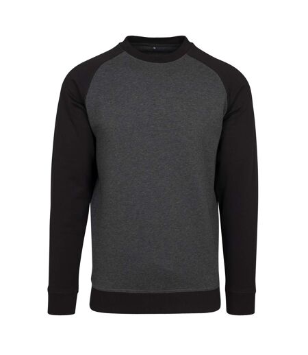 T-shirt Manches Raglan Homme Charbon Noir Chiné Build Your Brand
