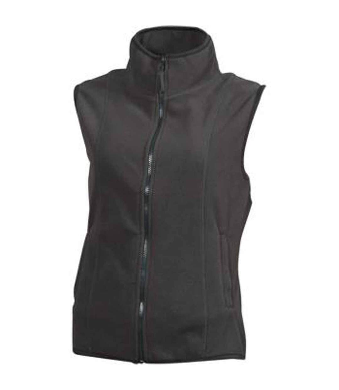 Gilet sans manches bodywarmer polaire femme - JN048 - gris foncé-1