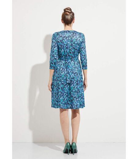 Robe courte cache-coeur maille fleurie