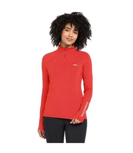 Womens/ladies Prime Long-sleeved Top Bittersweet Red Weatherbeeta