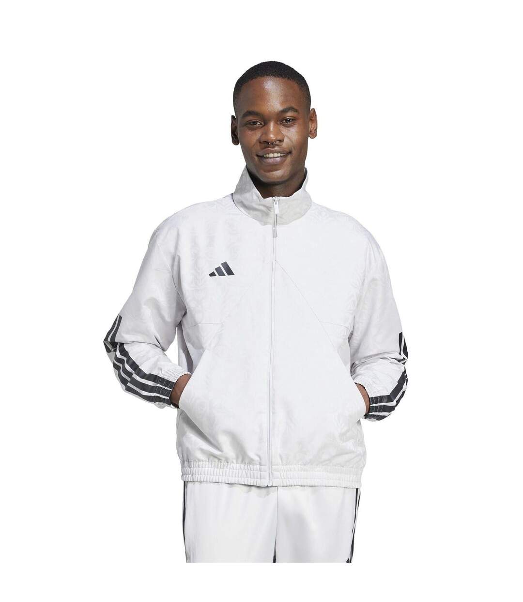 Haut De Survêtement Motif/style 3 Rayures Common Goal Homme Gris Noir Adidas-3