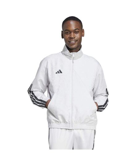 Haut De Survêtement Motif/style 3 Rayures Common Goal Homme Gris Noir Adidas