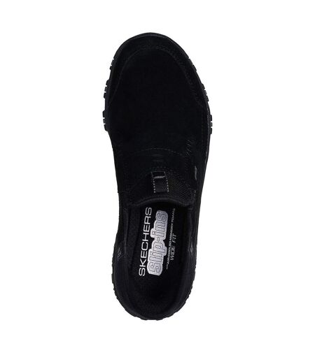 Womens/ladies Sunapee Rugged Leather Boots Black Skechers