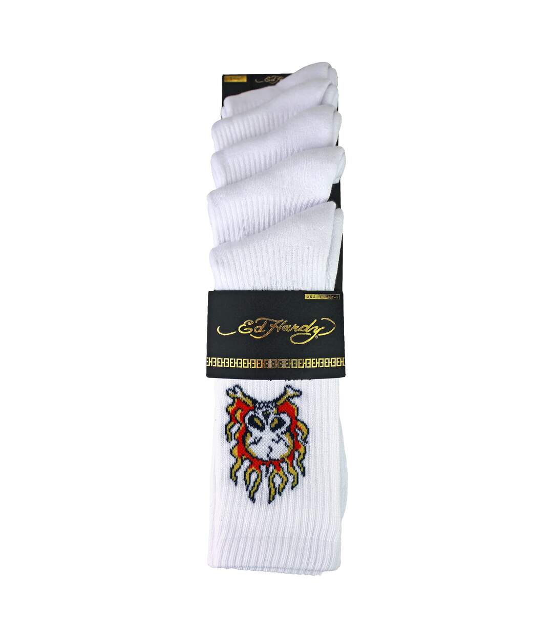 Ed Hardy- Lot De 5 Chaussettes Homme Motif Crâne Respirantes Casual-2