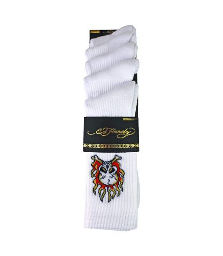 Ed Hardy- Lot De 5 Chaussettes Homme Motif Crâne Respirantes Casual