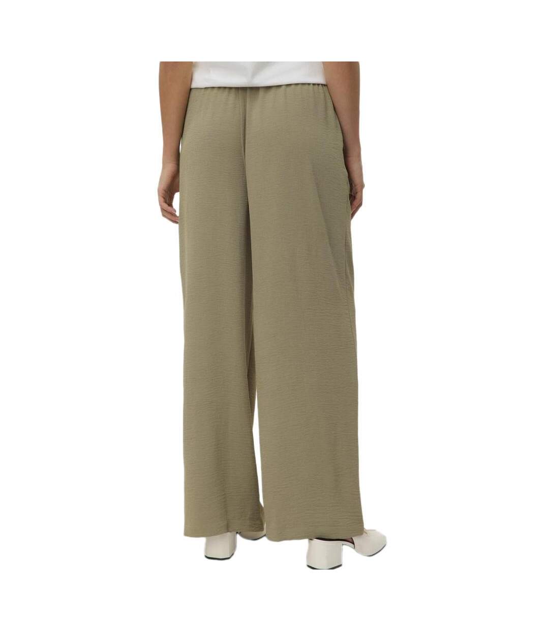 Pantalon fluide marron femme vero moda alva-2