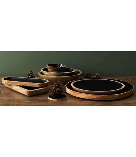 Dessous d'Assiette en Bois Black Forest 35cm Noir