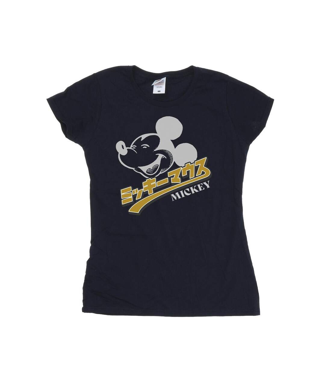 Disney T-shirt en coton japonais Mickey Mouse Femme/Femme (Bleu marine) - UTBI33212-1