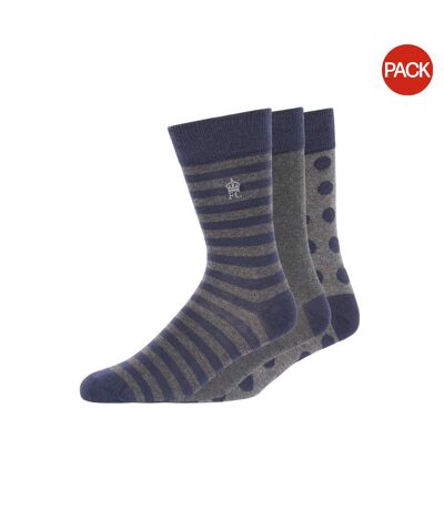 Chaussettes adulte bleu mer / charbon French Connection