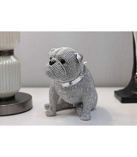 Statuette Déco Bulldog Sparky 17cm Argent