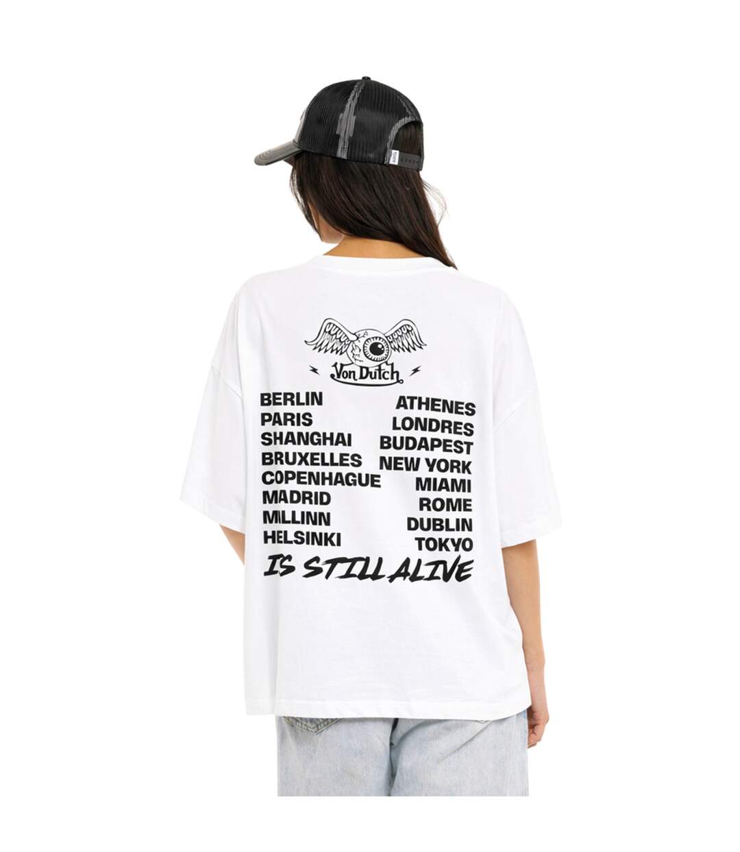 T-shirt femme oversize col rond print glitter devant et dos Vaness Vondutch-3