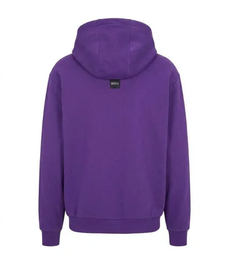 Mens Silhouette Pullover Hoodie Dark Purple Boss