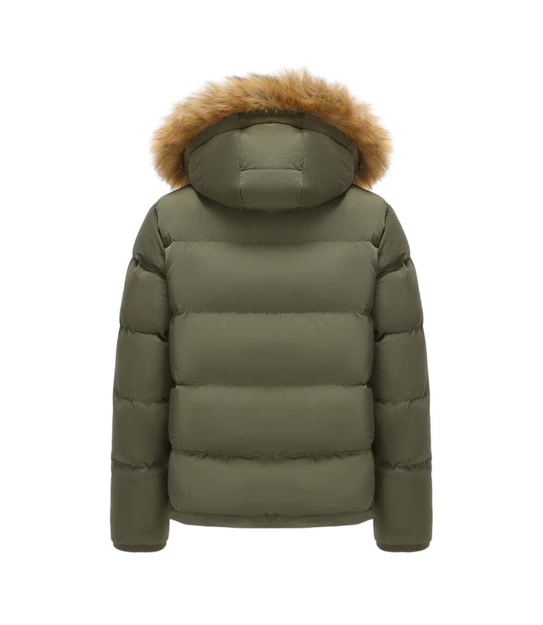 Mens Bubble Recycled Polyester Puffer Jacket Khaki Green SoulCal-2