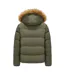 Mens Bubble Recycled Polyester Puffer Jacket Khaki Green SoulCal-2