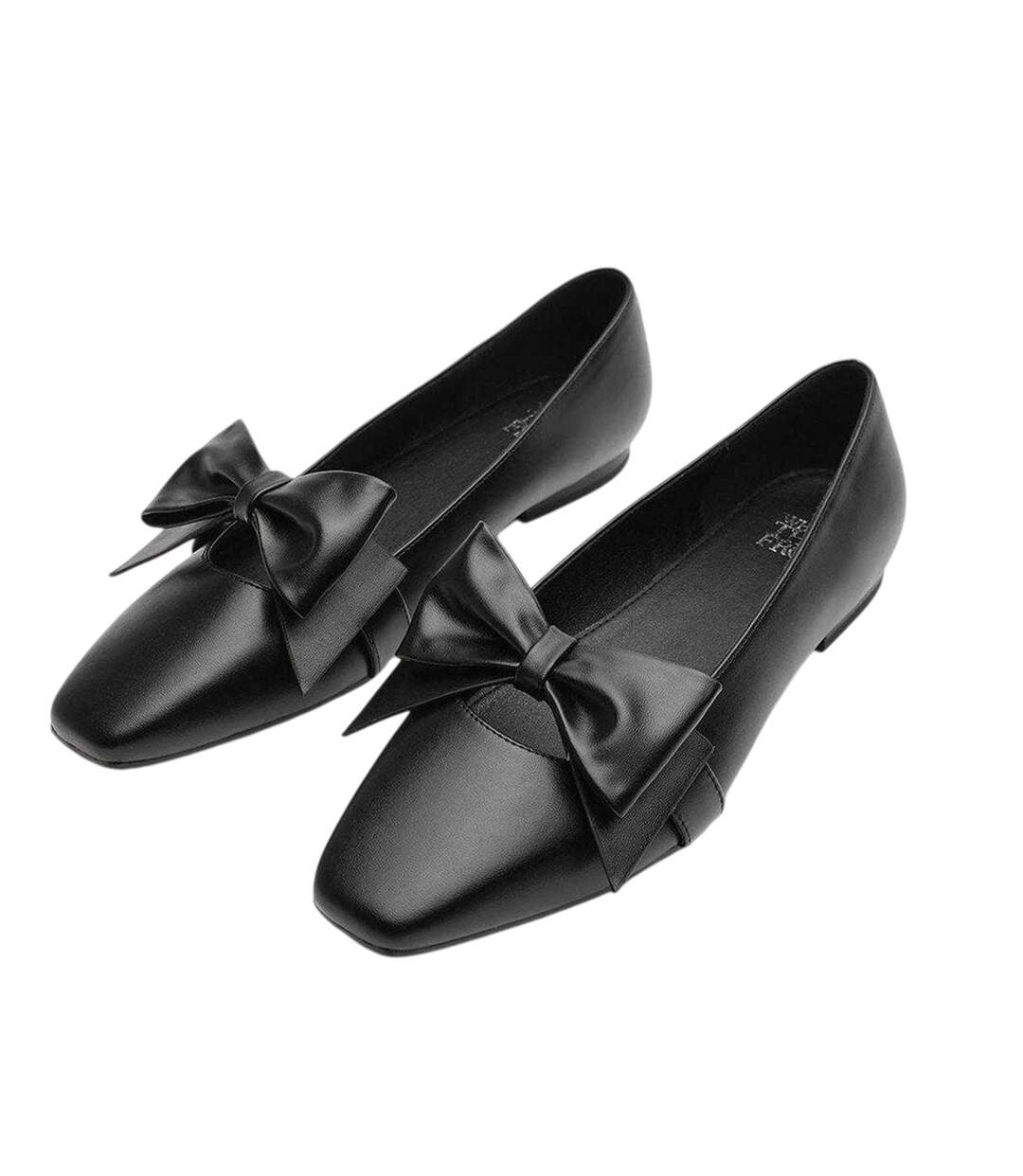 Womens/ladies Square Toe Ballet Flats Black Where´s That From-3