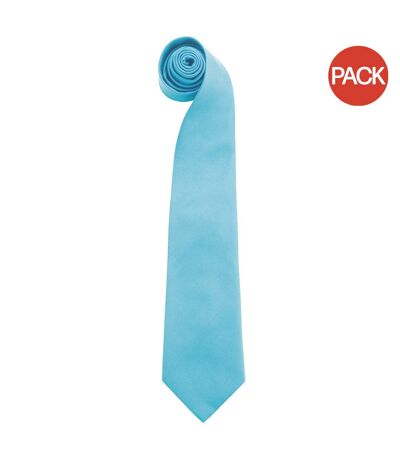 Premier Mens Fashion ”Colours” Work Clip On Tie (Pack of 2) (Turquoise) (One Size) - UTRW6938