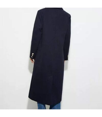 Womens/ladies longline military button petite coat navy Dorothy Perkins