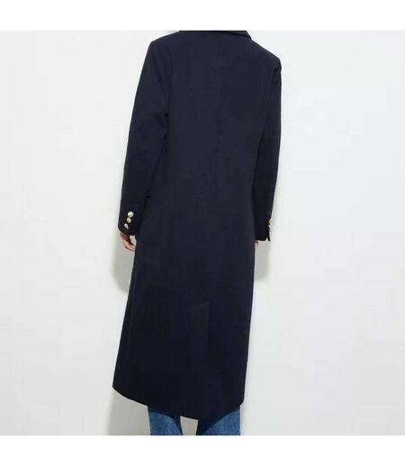 Womens/ladies longline military button petite coat navy Dorothy Perkins