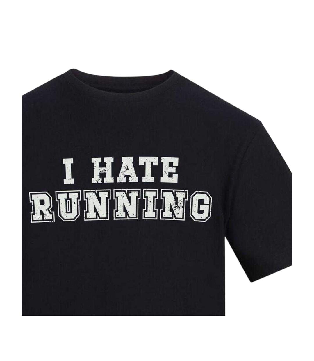 Mens I Hate Running T-shirt Black AWD-3