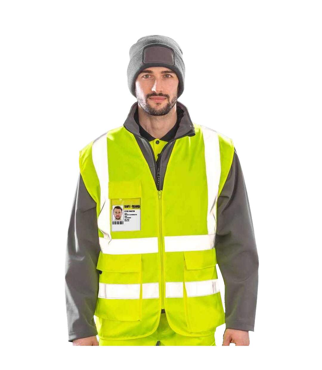Unisex Adult Heavy Duty Security Vest Yellow SAFE-GUARD By Result-1