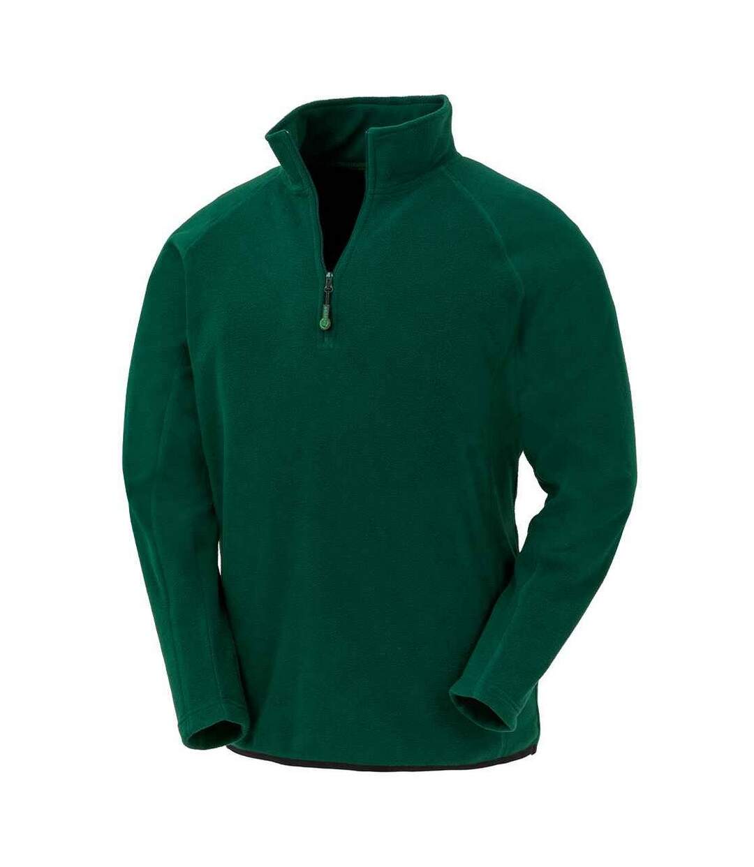 Mens micro zip neck fleece forest green Result Genuine Recycled-1