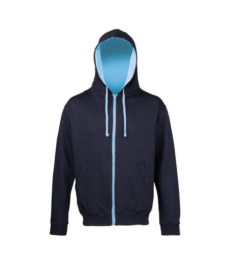 Sweat À Capuche Varsity Adulte Nouveau Bleu Marine Bleu Ciel Awdis
