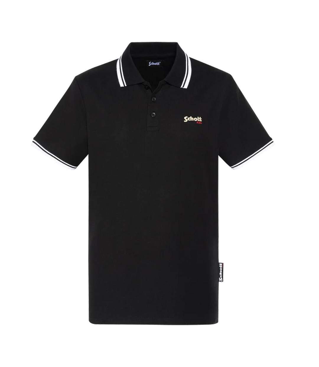 Polo noir/blanc homme schott pswill2-1