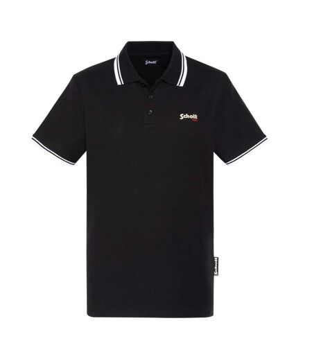 Polo noir/blanc homme schott pswill2