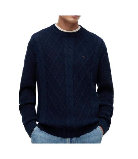 Pull marine homme tommy hilfiger cable knit