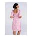 Womens/ladies Hydra Palm Leaf Shirred Dress Pink Mountain Warehouse-4