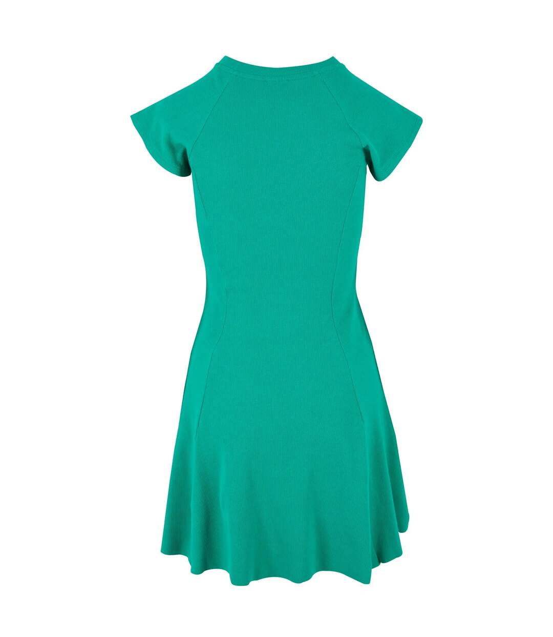 Womens/ladies Ribbed Skater Dress Fern Green Urban Classics-2