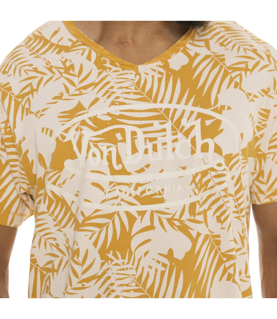 T-shirt jersey slub print devant all over feuillage Vondutch-2