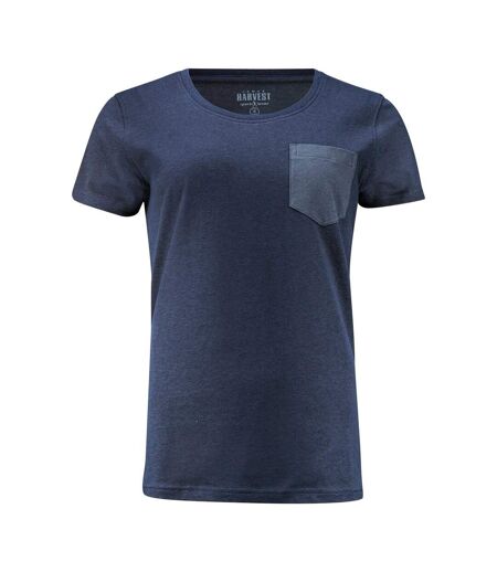 Womens/ladies Walcott T-shirt Navy James Harvest
