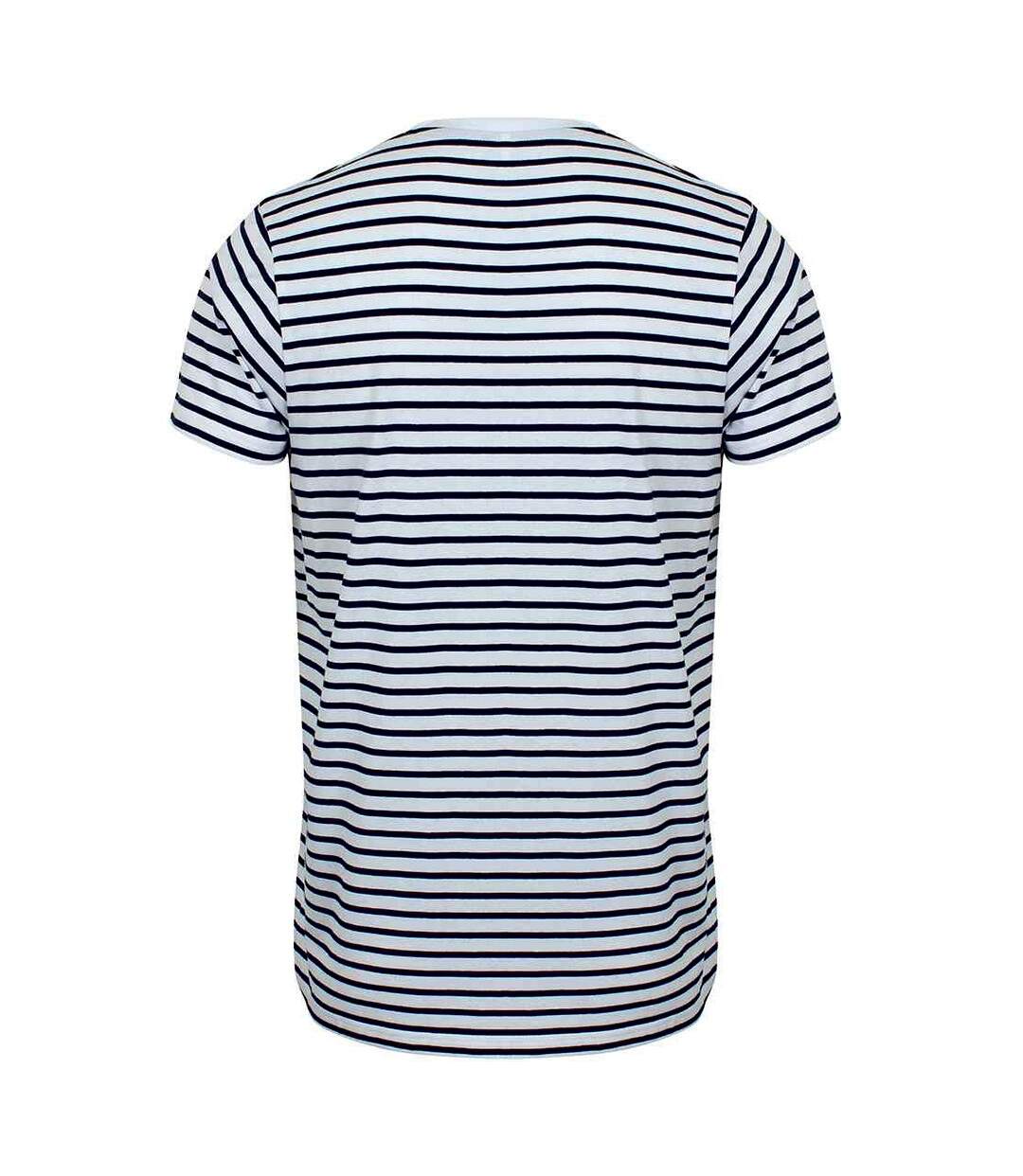 T-shirt adulte blanc / bleu marine oxford SF