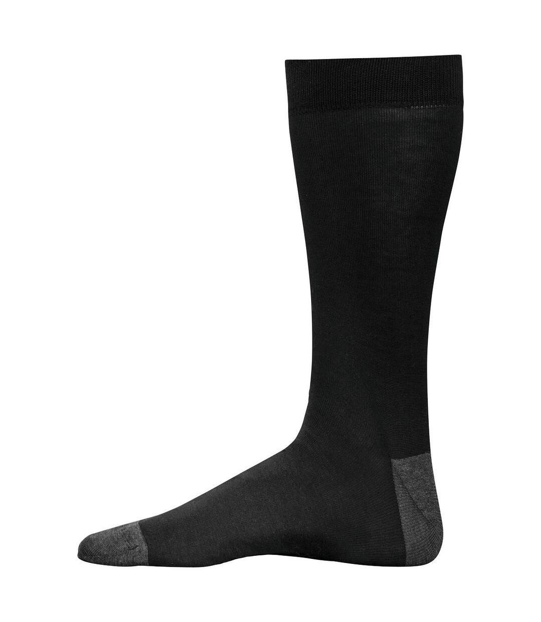 chaussettes de ville mi-hautes - Homme - Origine France - K817 - noir et gris-1