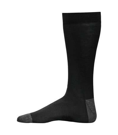 chaussettes de ville mi-hautes - Homme - Origine France - K817 - noir et gris