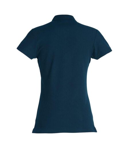 Womens/ladies Plain Polo Shirt Dark Navy Clique