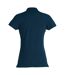 Womens/ladies Plain Polo Shirt Dark Navy Clique-2