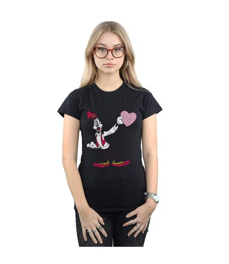 Disney T-Shirt coton Goofy Love Heart Femme/Ladies (Noir) - UTBI32444