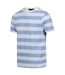 Regatta Mens Ryeden Striped Coolweave T-Shirt (White/Lake Blue) - UTRG8851