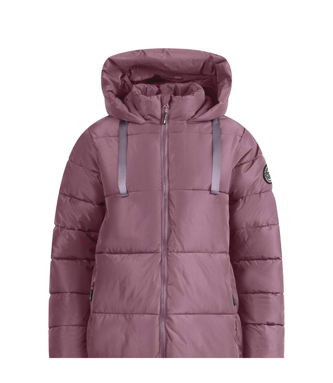 Doudoune Matelassée Longue Et Unie À Capuche Shayla Femme Rose Trespass-3