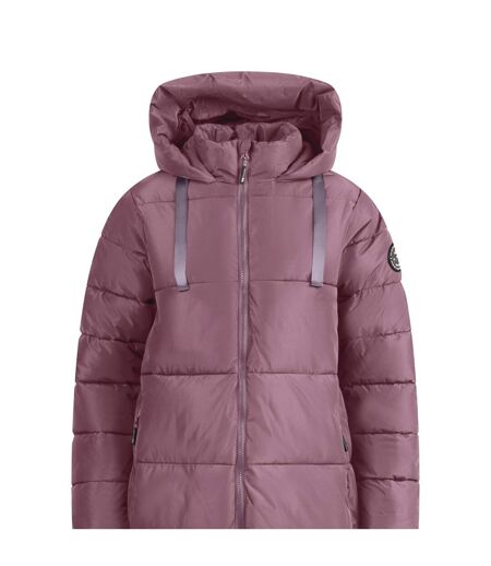 Doudoune Matelassée Longue Et Unie À Capuche Shayla Femme Rose Trespass