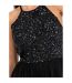 Robe Mi-longue Officiel Femme Noir Deluxe-4