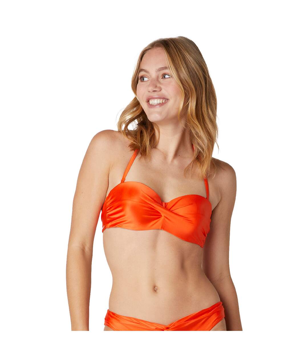 Haut de maillot de bain balconnet orange Reflet-2