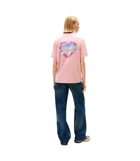T-shirt Motif/style Imprimé Graphique Femme Rose Tommy Jeans