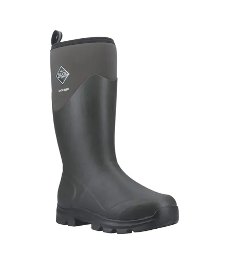 Mens Rancher Wellington Boots Dusty Olive Black Muck Boots