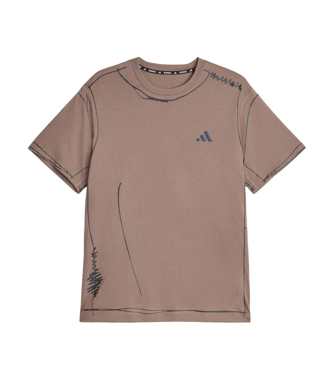 Unisex Adult Doodles Loose Fit T-shirt Brown Adidas-2