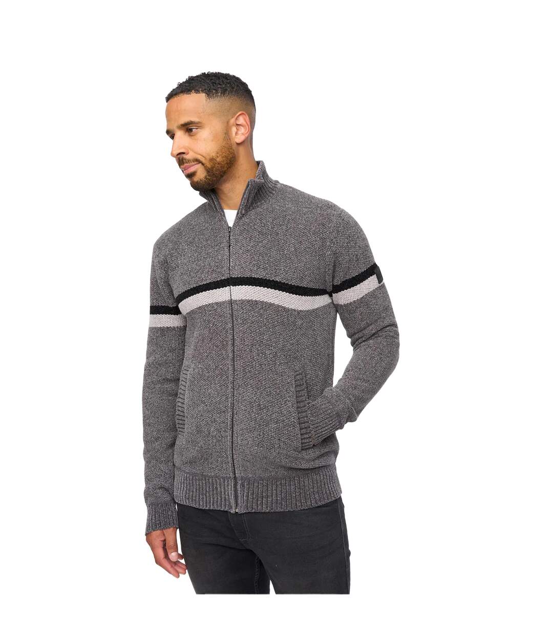 Pull Stampton Chenille Homme Gris Foncé Bewley & Ritch-4